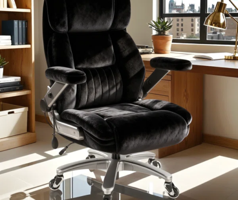 600LBS+Fabric+Big+and+Tall+Executive+Office+Chair+with+5D+Flip+Arms+and+Pocket+Spring+Cushion,+Ergonomic+Heavy+Duty+Desk+Chair+with+Lumbar+Support,High+Back+Cloth+Computer+Chair,Rubber+Wheels-636891719